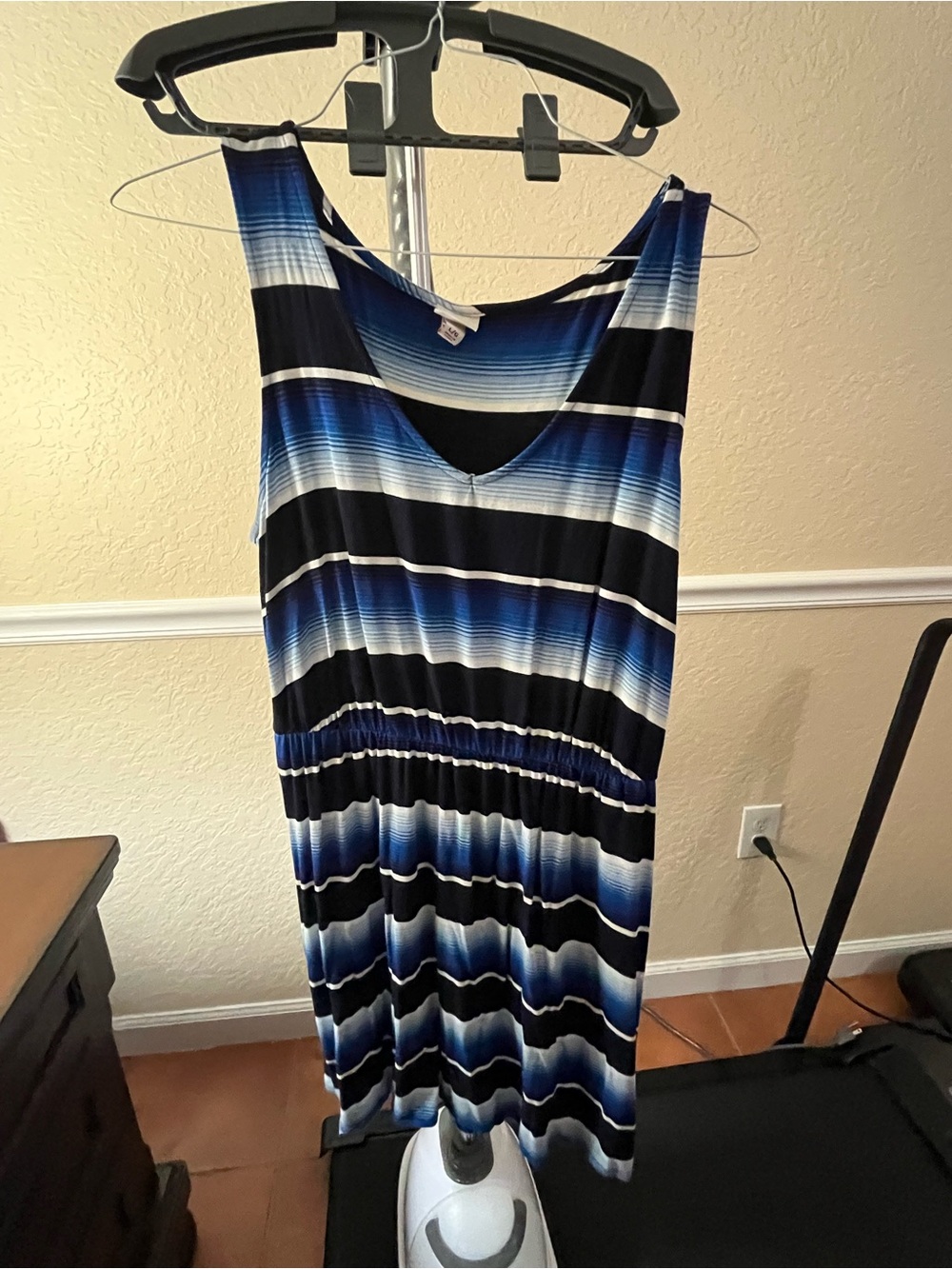 Sleeveless Blue Striped Women’s Tunic Dress
